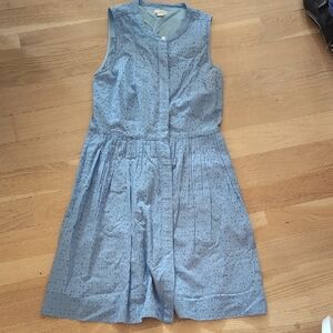 J. Crew Light Blue Eyelet Button-Up Top